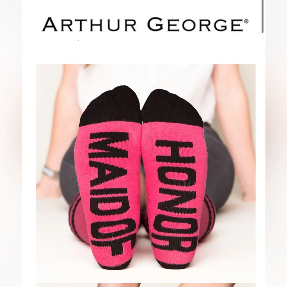 NEW. Arthur George Maid of Honor Socks + Card